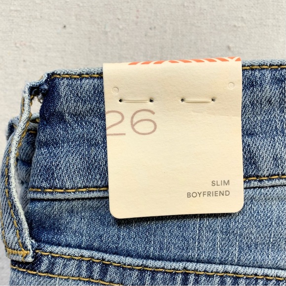 Pilcro~Anthropolgie~NWT~Womens Slim Boyfriend Medium Wash Distressed Jeans~Sz 26 - Picture 10 of 15